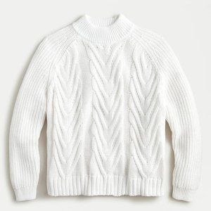 Cable-knit mockneck sweater